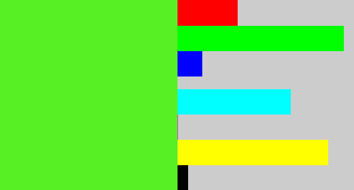 Hex color #56f024 - toxic green