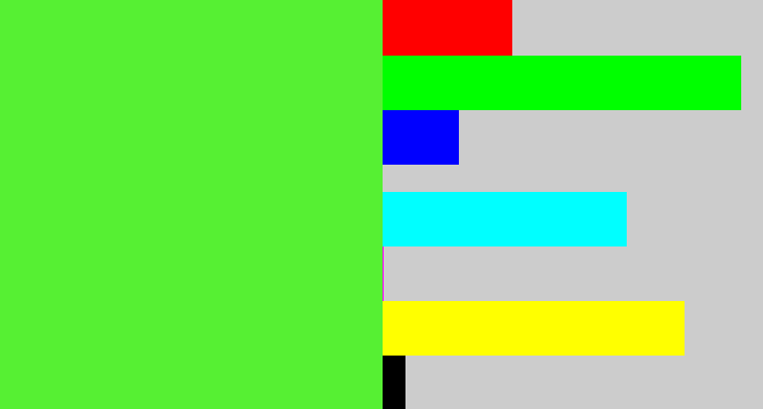 Hex color #56f033 - toxic green