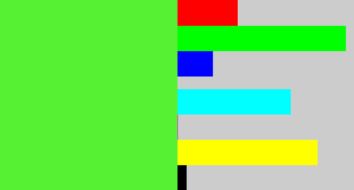 Hex color #56f132 - toxic green