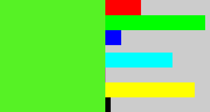 Hex color #56f225 - toxic green