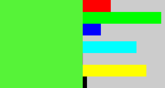 Hex color #56f338 - toxic green