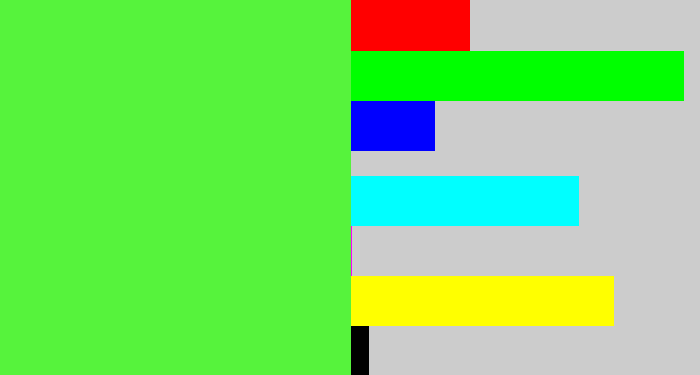 Hex color #56f33c - light neon green