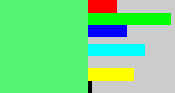 Hex color #56f372 - light bright green