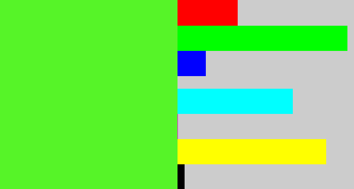Hex color #56f428 - toxic green