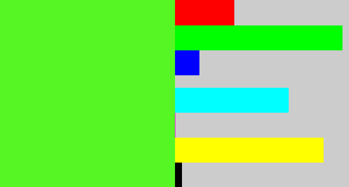 Hex color #56f524 - toxic green