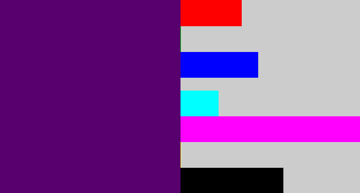 Hex color #57006e - royal purple