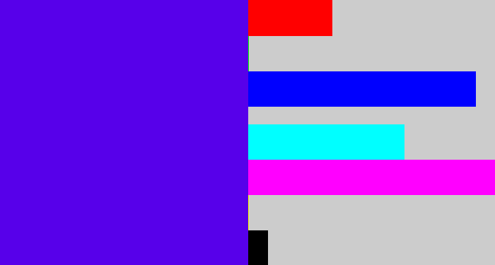 Hex color #5700ea - blue/purple