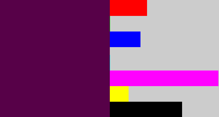 Hex color #570148 - plum purple