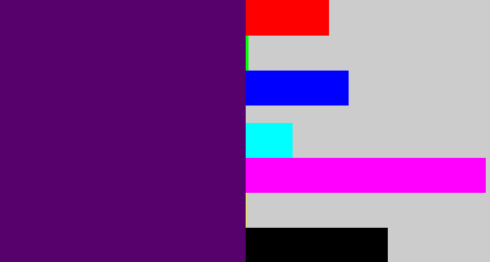Hex color #57026c - royal purple