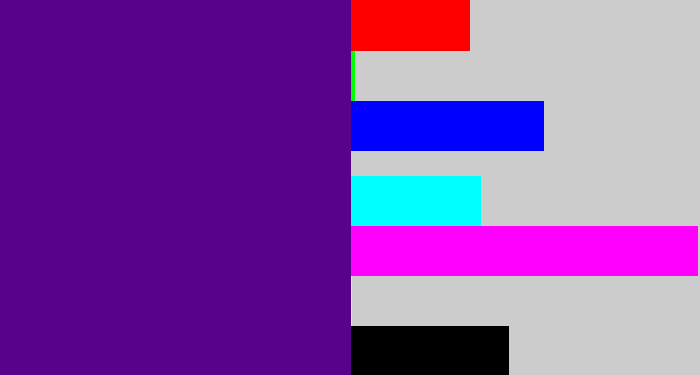 Hex color #57028b - royal purple