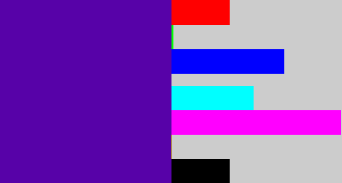 Hex color #5702a8 - violet blue