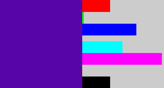 Hex color #5705a9 - violet blue