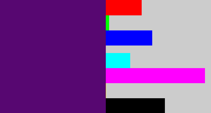 Hex color #570771 - royal purple