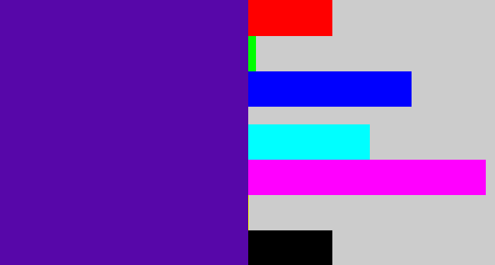 Hex color #5707a9 - violet blue