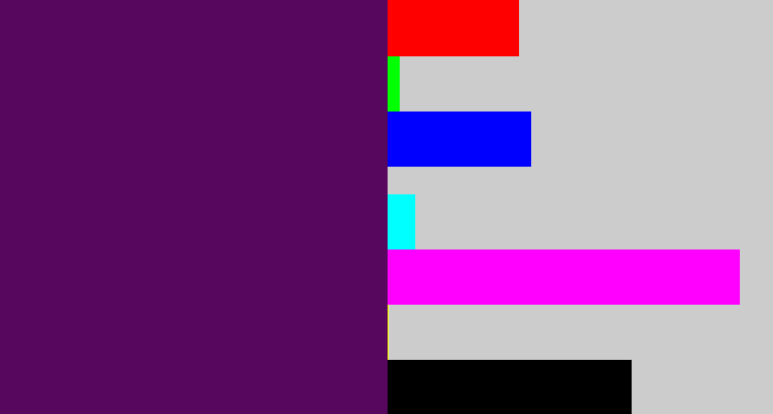 Hex color #57085e - plum purple