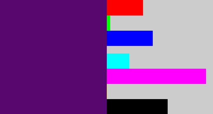 Hex color #57086e - royal purple