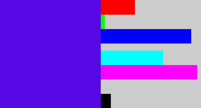 Hex color #5709e5 - blue violet