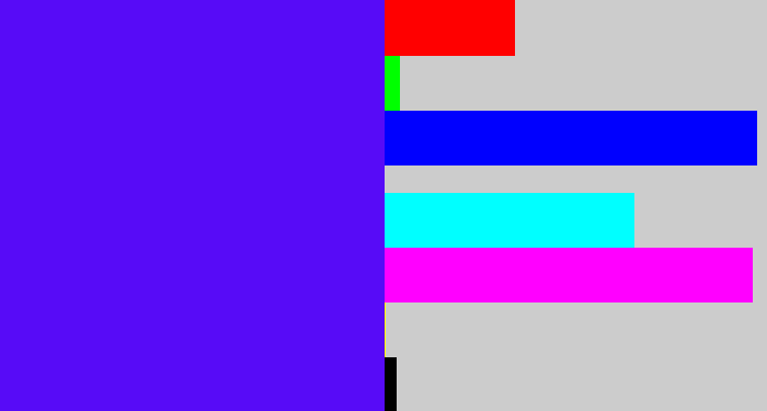 Hex color #570bf7 - blue/purple