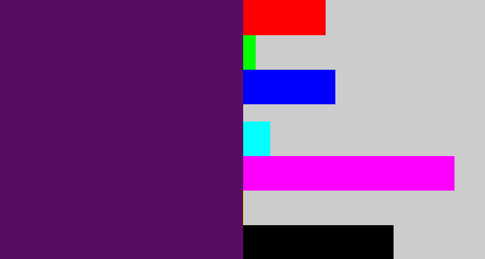 Hex color #570d62 - grape purple