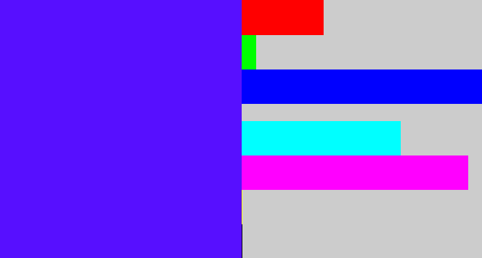 Hex color #570fff - purplish blue