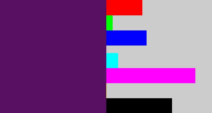 Hex color #571062 - grape purple
