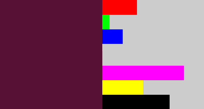 Hex color #571134 - plum