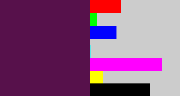 Hex color #57114b - grape purple