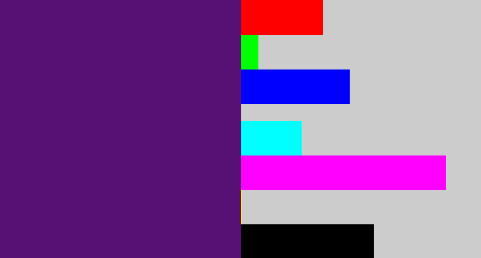 Hex color #571174 - royal purple