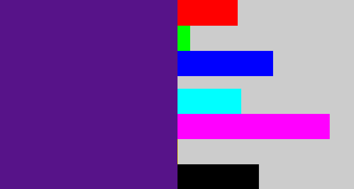 Hex color #571389 - royal purple