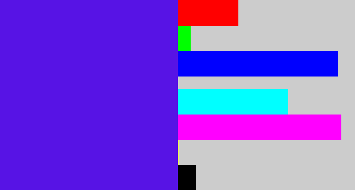 Hex color #5713e5 - blue violet