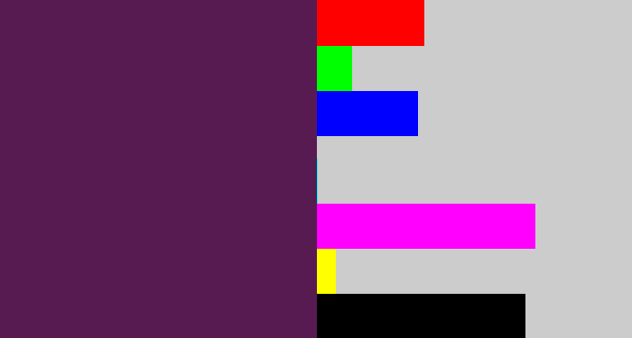 Hex color #571b52 - grape purple
