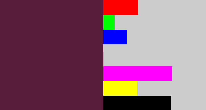 Hex color #571d3a - plum