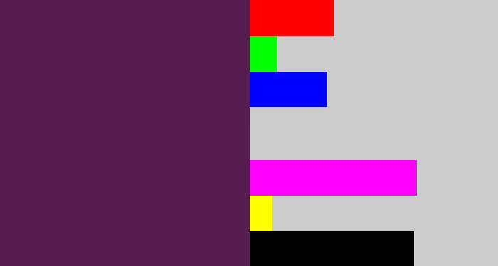 Hex color #571d4f - grape purple