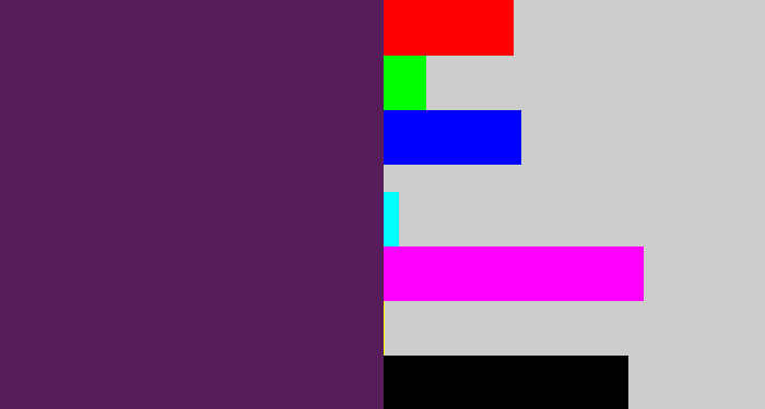 Hex color #571d5b - grape purple