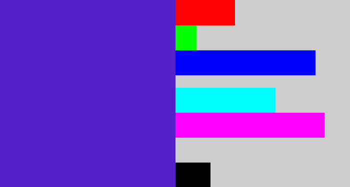 Hex color #571ecb - purple/blue