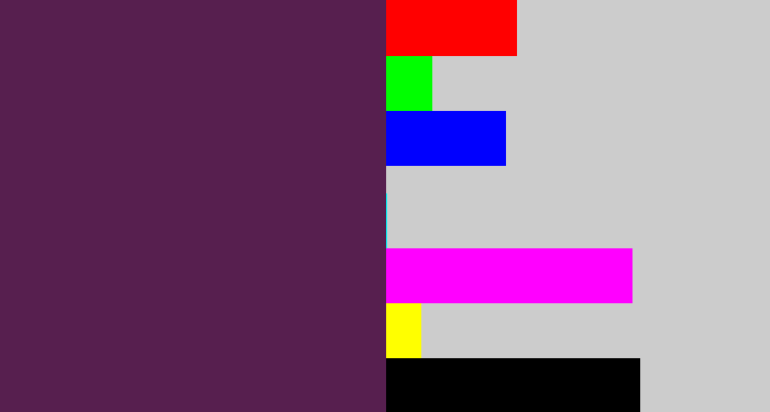 Hex color #571f4f - grape purple