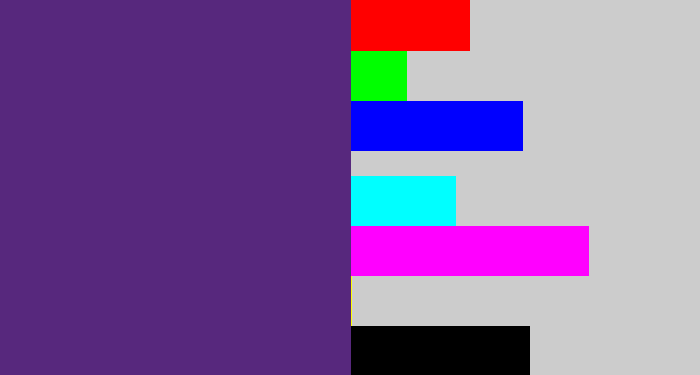 Hex color #57287d - darkish purple