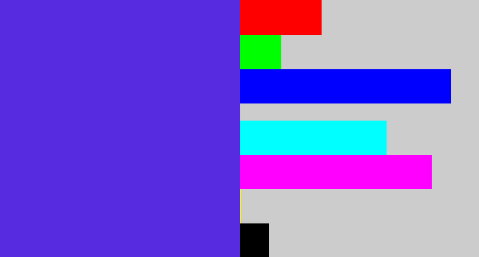 Hex color #572ce1 - purpley blue
