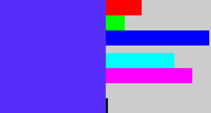 Hex color #572ef9 - purplish blue