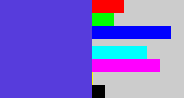 Hex color #573cdc - purpley blue