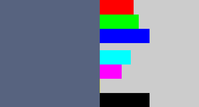 Hex color #57637f - slate