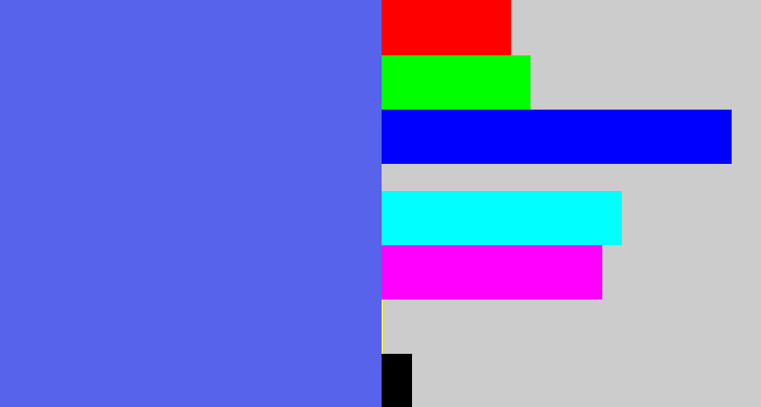 Hex color #5763ea - warm blue