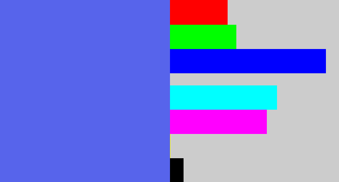 Hex color #5764eb - warm blue