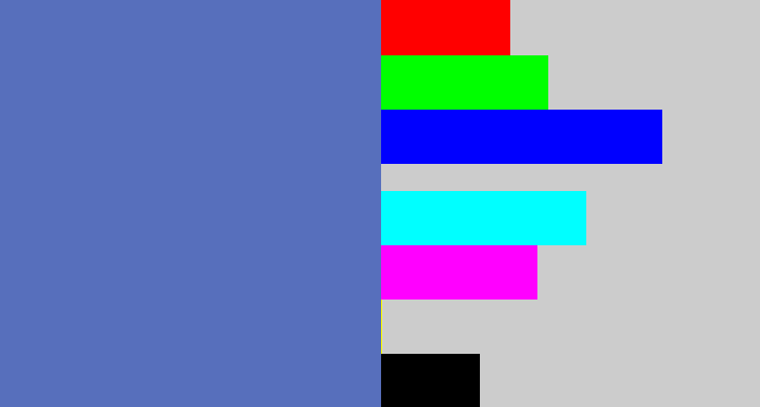 Hex color #576fbc - off blue
