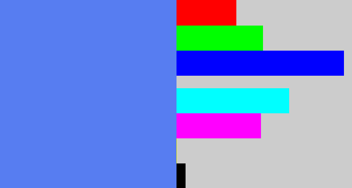 Hex color #577df1 - soft blue