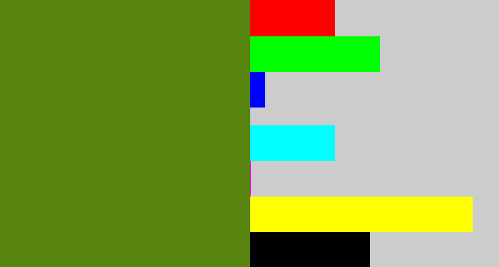 Hex color #57840f - sap green
