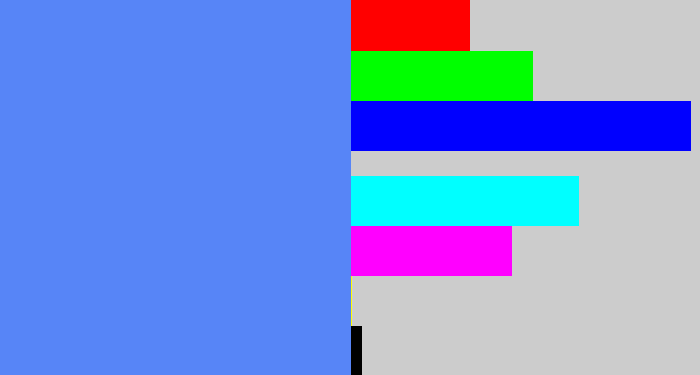 Hex color #5785f7 - soft blue