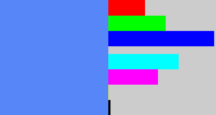 Hex color #5786f9 - soft blue