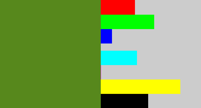 Hex color #57881c - sap green