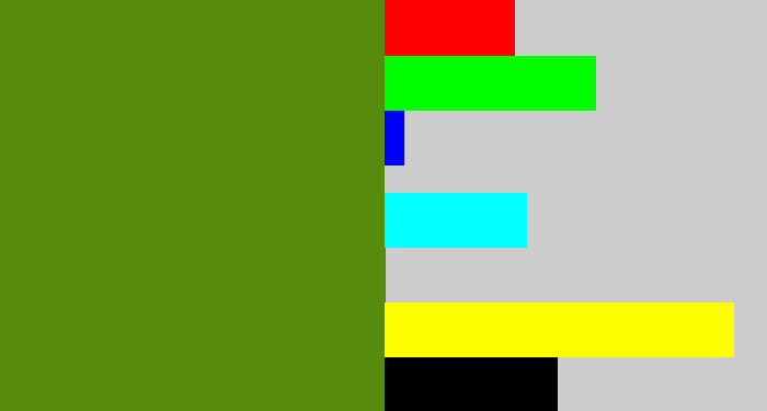 Hex color #578b0d - sap green